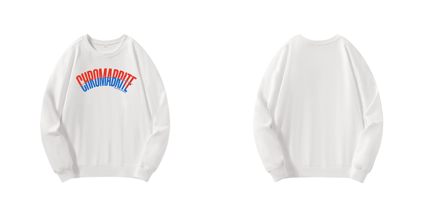 Chromadize Oversized Crewneck Sweatshirt – Vintage Letter Graphic Heavyweight Pullover ChromaBrite Clothing