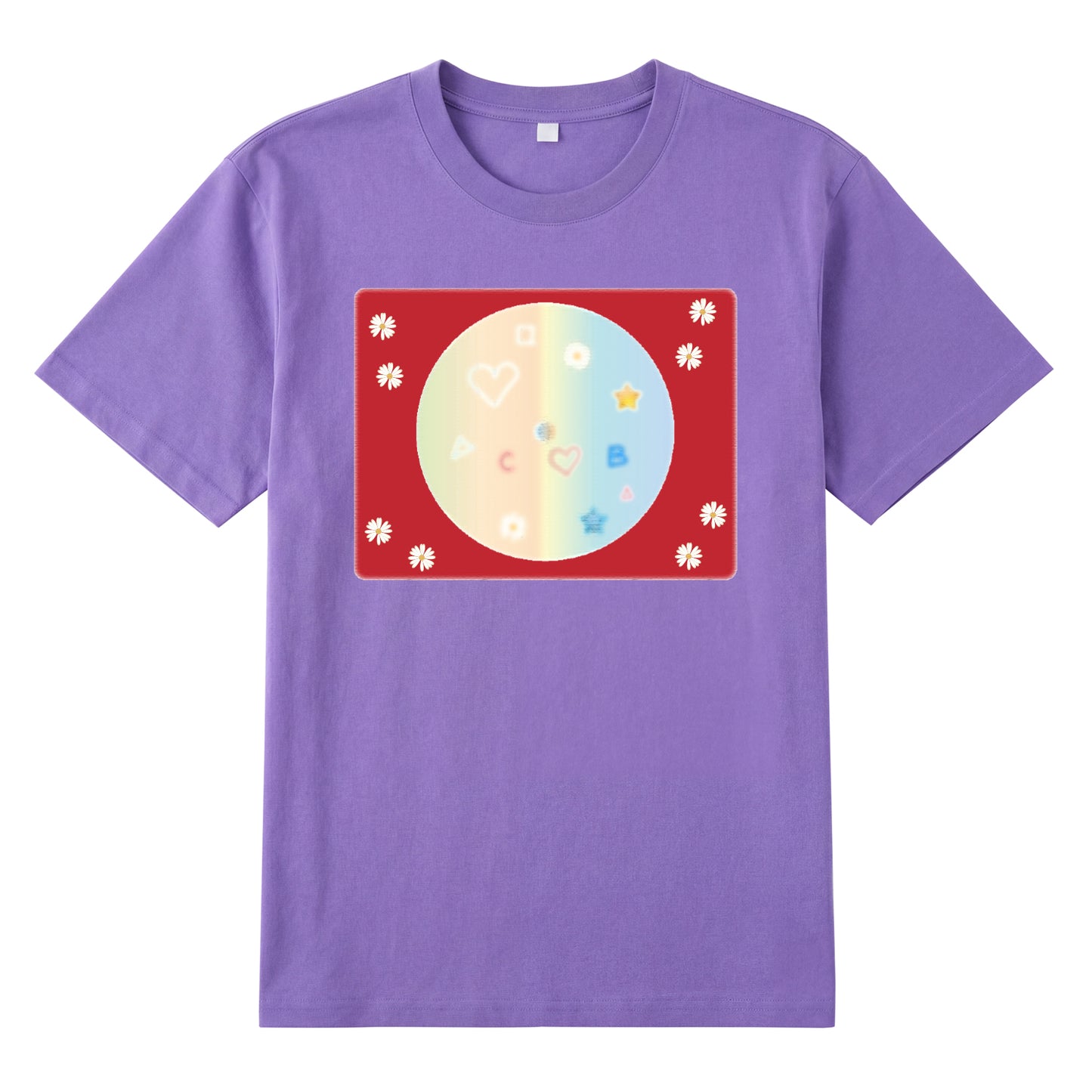Detail view of purple t恤 featuring Candy Spectrum Bloom Staple Tee