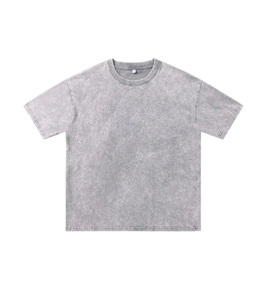Unisex Oversized Heavyweight Washed T-Shirt - Dark Gray / Vintage Streetwear Drop Shoulder Boxy Tee ChromaBrite Clothing