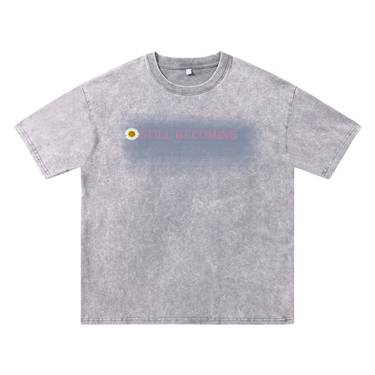 Acid Wash Oversized "STILL BECOMING" Graphic Vintage Tee ChromaBrite Clothing - 展示2