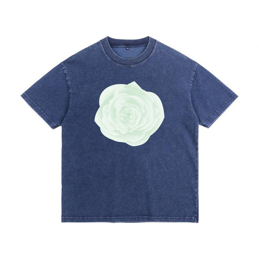 Front view of t恤 featuring WILDWOOD ROSE Denim Washed Tee