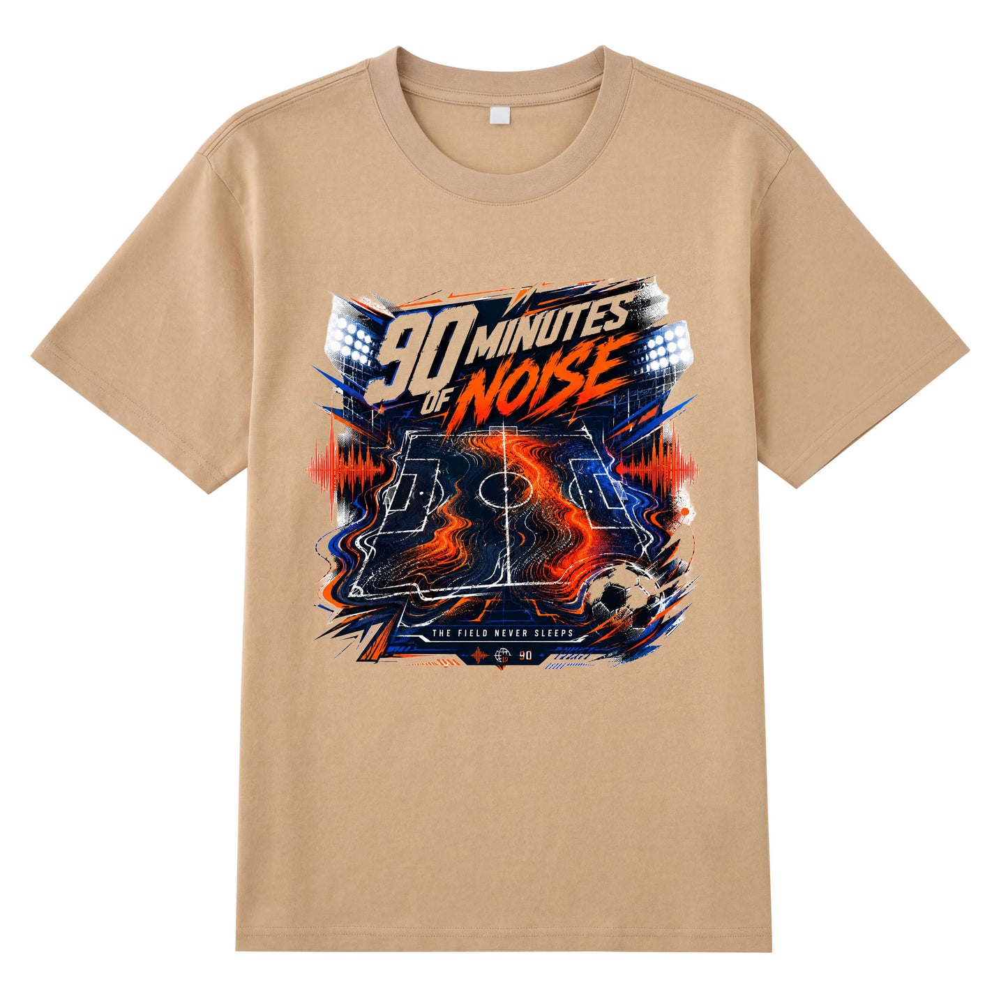 90 Minutes of Noise — World Cup Football Stadium Graphic T-Shirt | Heavyweight 200gsm Cotton