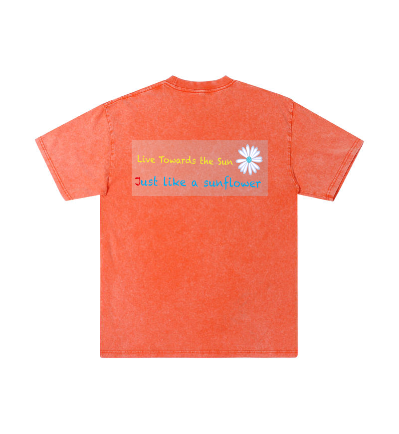 ChromaBrite Vintage Acid-Wash Oversized Graphic T-Shirt – "進行中" Wireframe Polyhedron Streetwear Unisex Tee ChromaBrite Clothing
