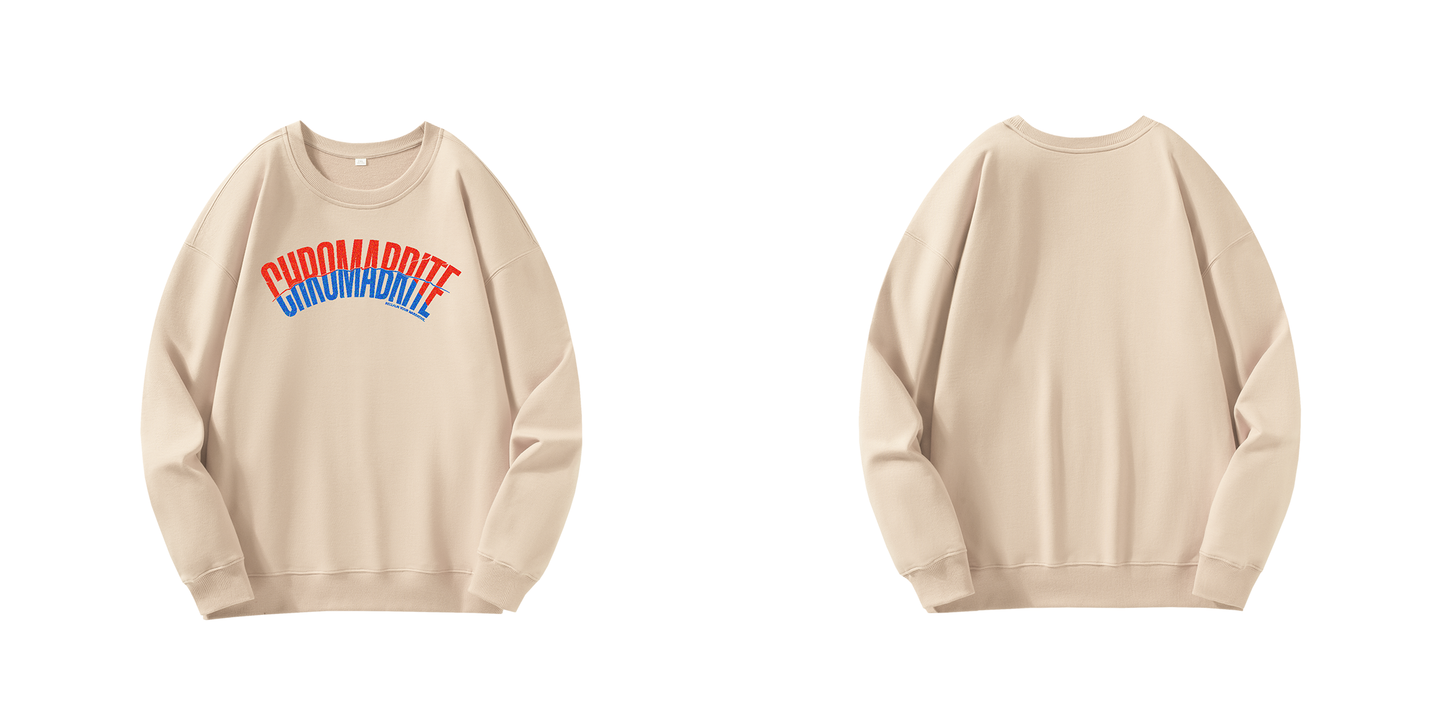 Chromadize Oversized Crewneck Sweatshirt – Vintage Letter Graphic Heavyweight Pullover ChromaBrite Clothing