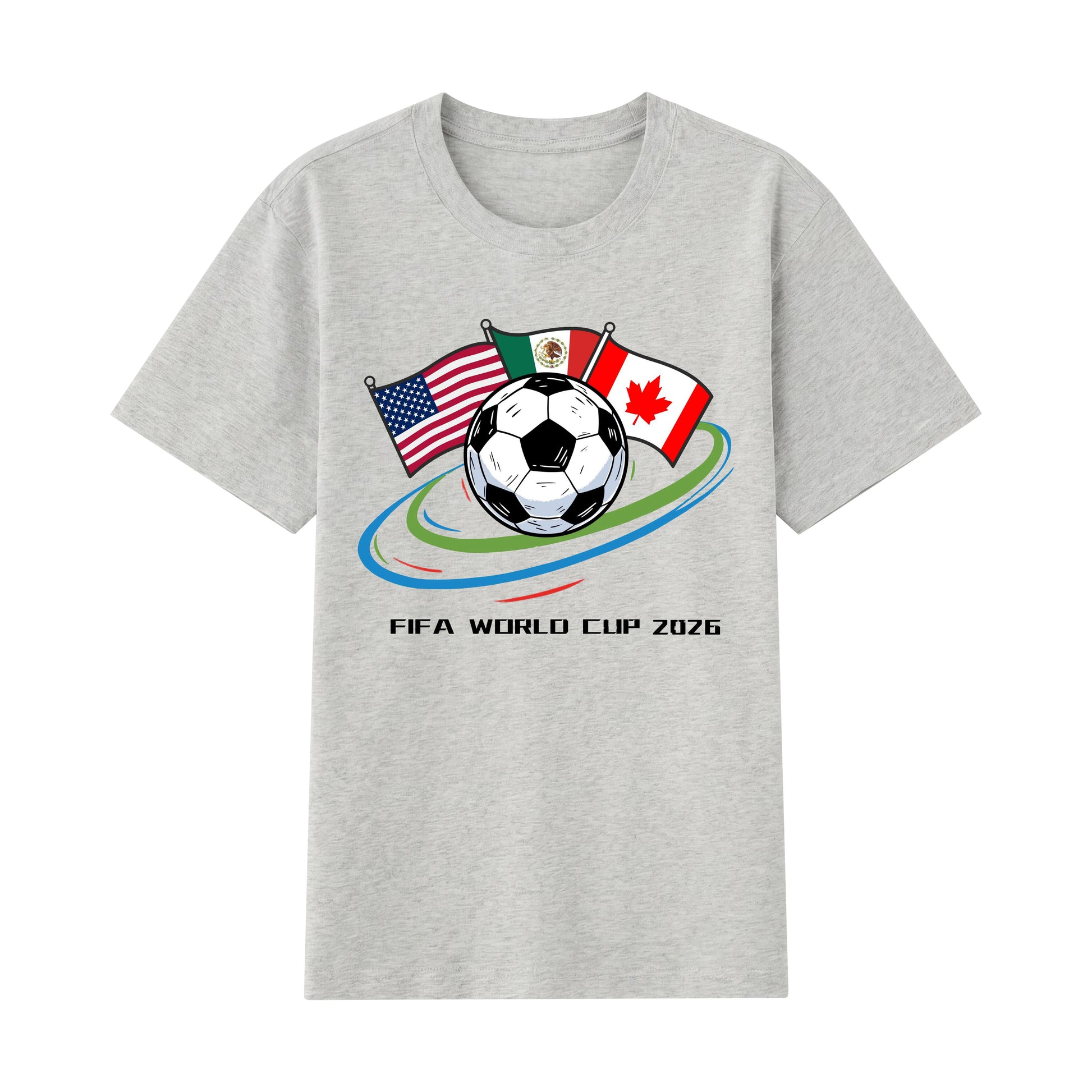 World Cup 2026 Host Nations — USA Mexico Canada Flag Soccer T-shirts | Premium 200gsm Cotton | 3 Colors ChromaBrite Clothing