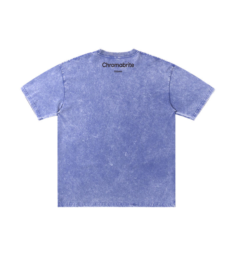 ChromaBrite Vintage Acid-Wash Oversized Graphic T-Shirt – Flaming Heart Dice "In Progress" Streetwear Tee ChromaBrite Clothing