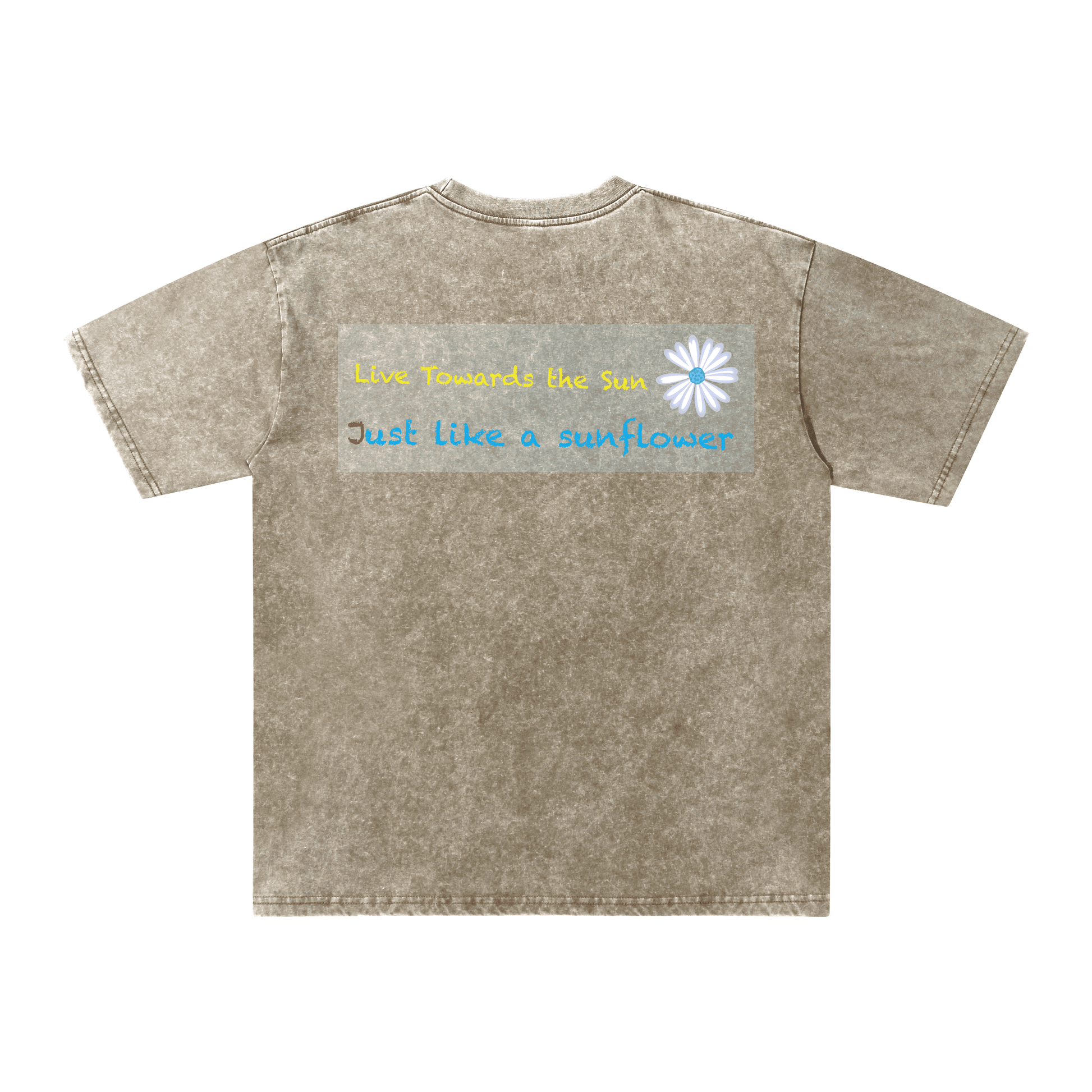 ChromaBrite Vintage Acid-Wash Oversized Graphic T-Shirt – "進行中" Wireframe Polyhedron Streetwear Unisex Tee ChromaBrite Clothing