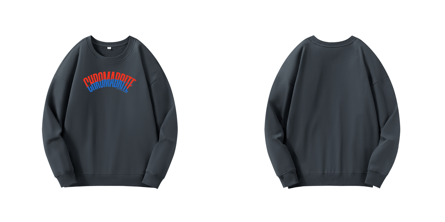 Chromadize Oversized Crewneck Sweatshirt – Vintage Letter Graphic Heavyweight Pullover ChromaBrite Clothing