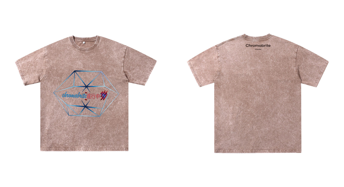 Chromabrite Oversized Acid Wash T-Shirt – Graphic Print Crew Neck T-Shirt for Men Women ChromaBrite Clothing