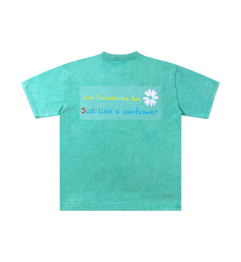 ChromaBrite Vintage Acid-Wash Oversized Graphic T-Shirt – "進行中" Wireframe Polyhedron Streetwear Unisex Tee ChromaBrite Clothing