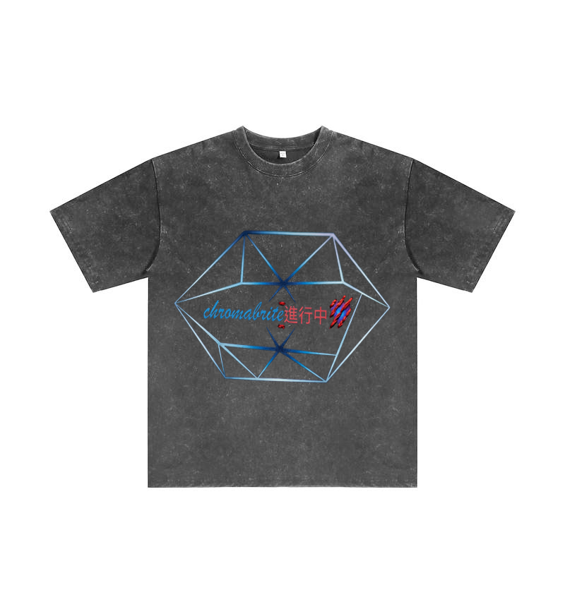 Chromabrite Oversized Acid Wash T-Shirt – Graphic Print Crew Neck T-Shirt for Men Women ChromaBrite Clothing