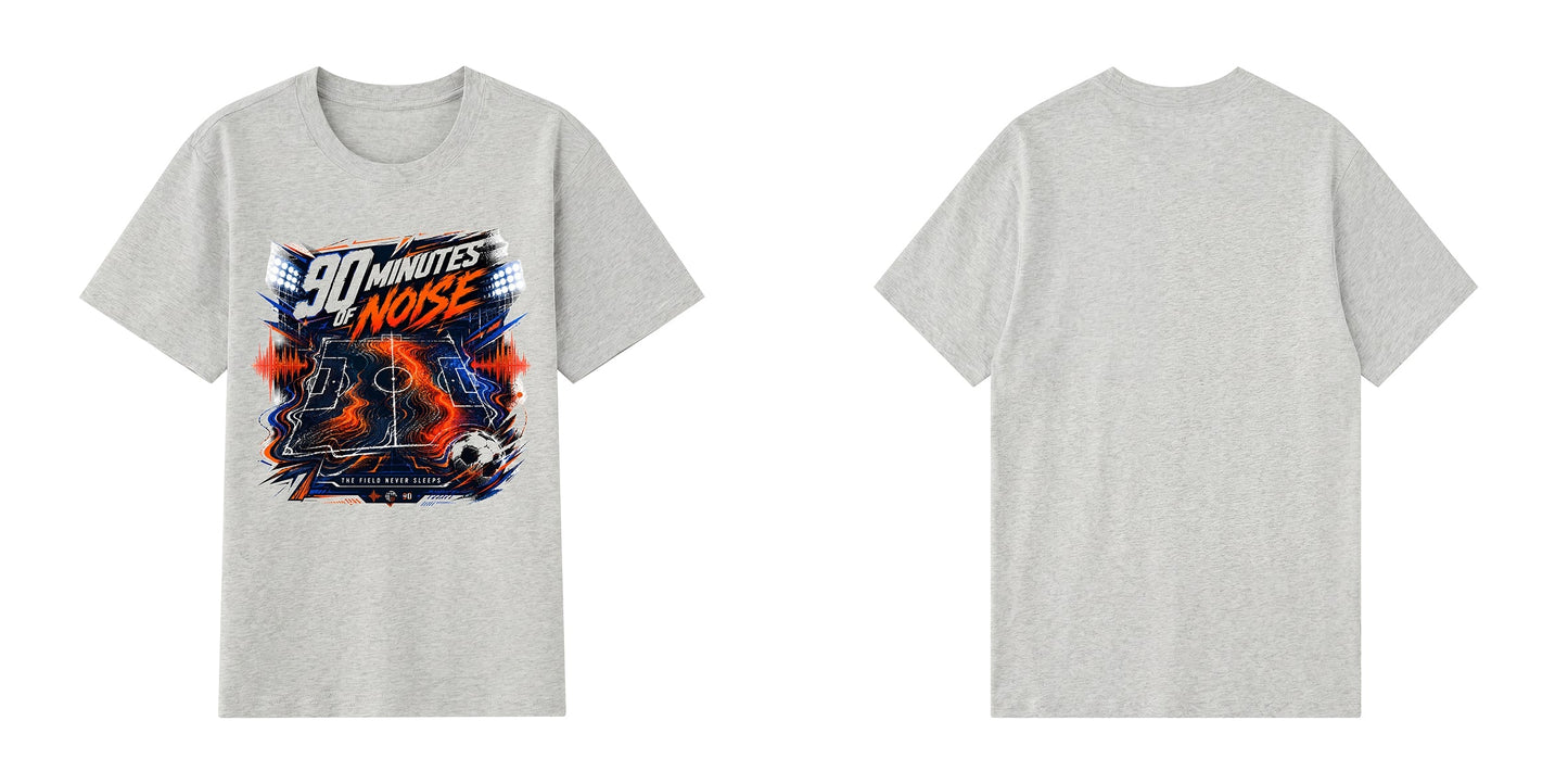 90 Minutes of Noise — World Cup Football Stadium Graphic T-Shirt | Heavyweight 200gsm Cotton