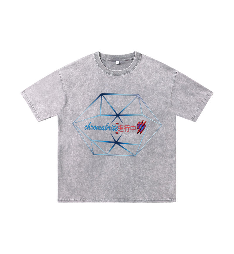 Chromabrite Oversized Acid Wash T-Shirt – Graphic Print Crew Neck T-Shirt for Men Women ChromaBrite Clothing