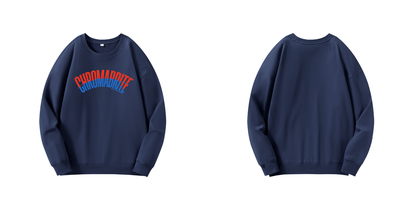 Chromadize Oversized Crewneck Sweatshirt – Vintage Letter Graphic Heavyweight Pullover ChromaBrite Clothing