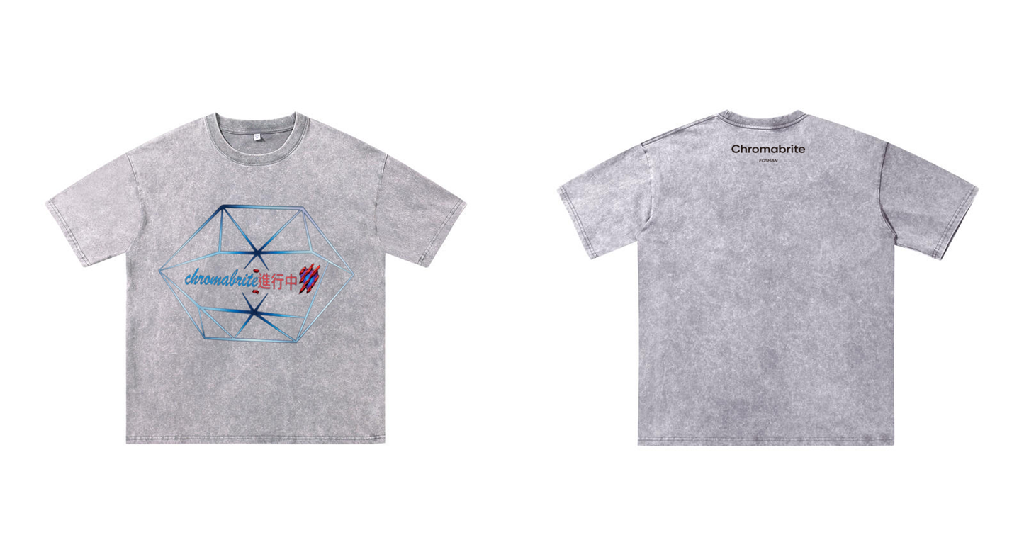 Chromabrite Oversized Acid Wash T-Shirt – Graphic Print Crew Neck T-Shirt for Men Women ChromaBrite Clothing