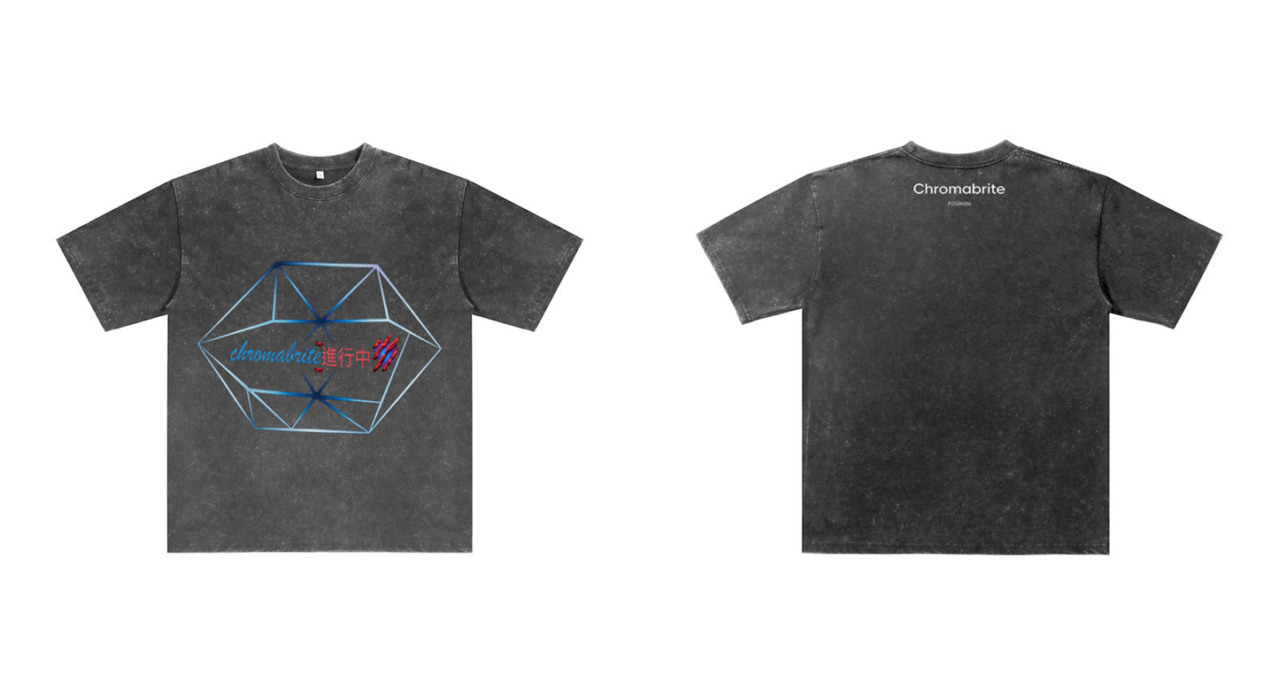 Chromabrite Oversized Acid Wash T-Shirt – Graphic Print Crew Neck T-Shirt for Men Women ChromaBrite Clothing