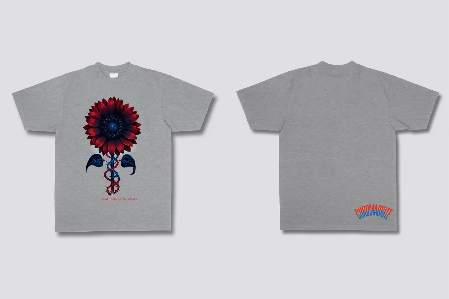 Black Swan Sunflower Abstract Floral Serpentine Graphic T-Shirt ChromaBrite Clothing