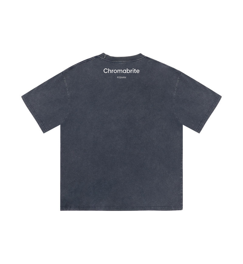 Chromabrite Oversized Acid Wash T-Shirt – Graphic Print Crew Neck T-Shirt for Men Women ChromaBrite Clothing