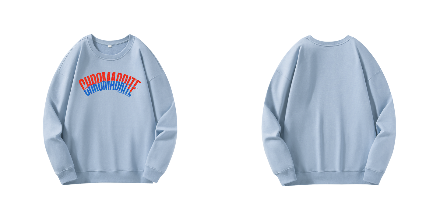 Chromadize Oversized Crewneck Sweatshirt – Vintage Letter Graphic Heavyweight Pullover ChromaBrite Clothing