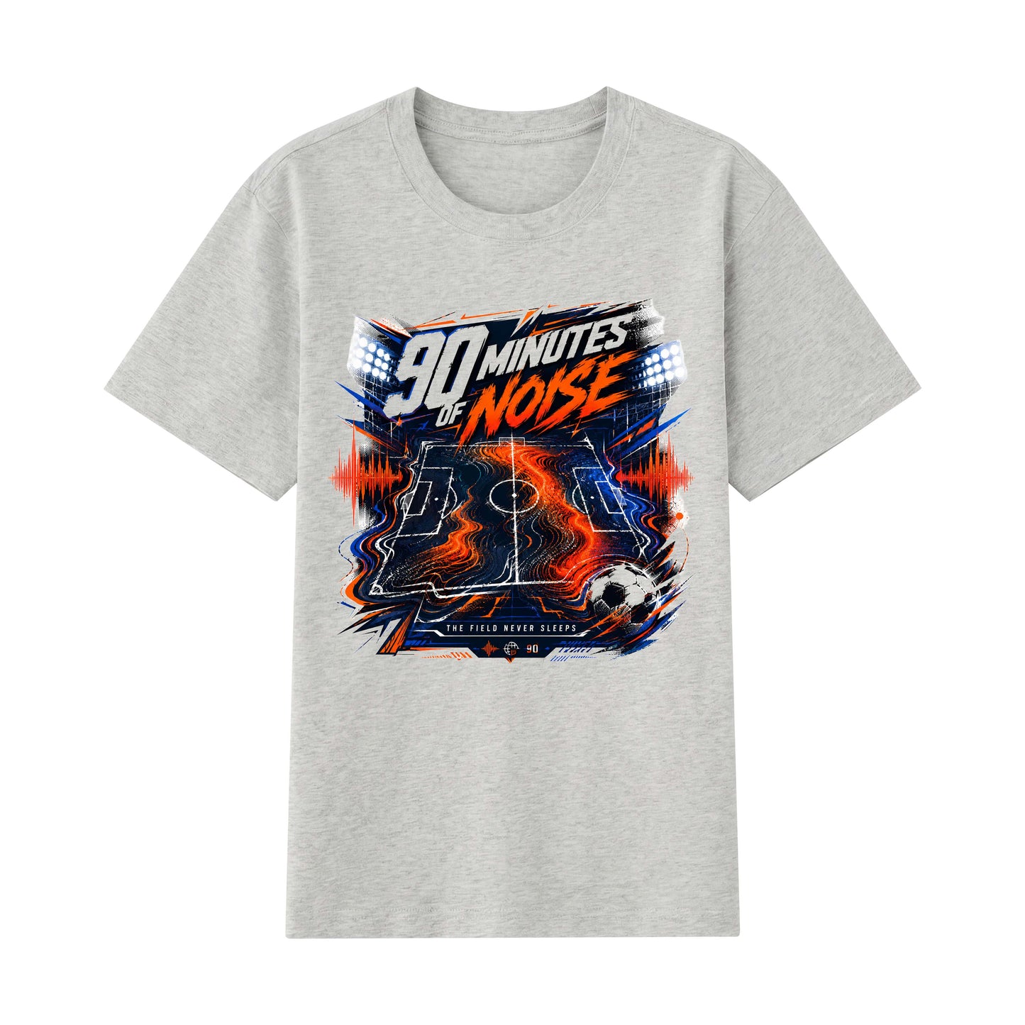 90 Minutes of Noise — World Cup Football Stadium Graphic T-Shirt | Heavyweight 200gsm Cotton