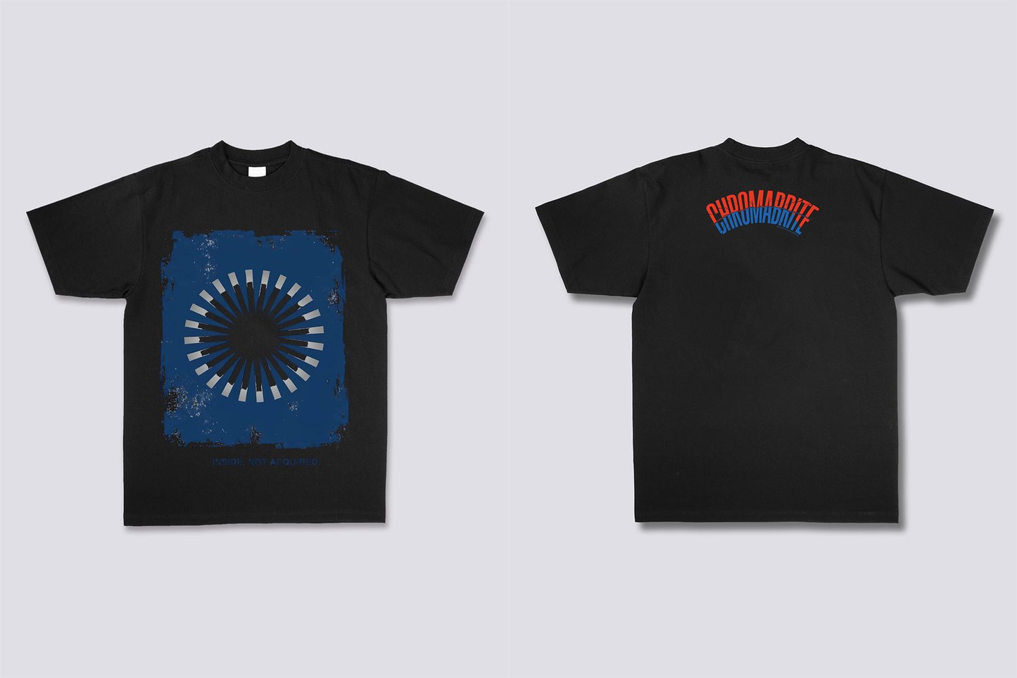 Minimalist Abstract Indigo Circle Tee - Oversized THE BLUE SUN ChromaBrite Clothing