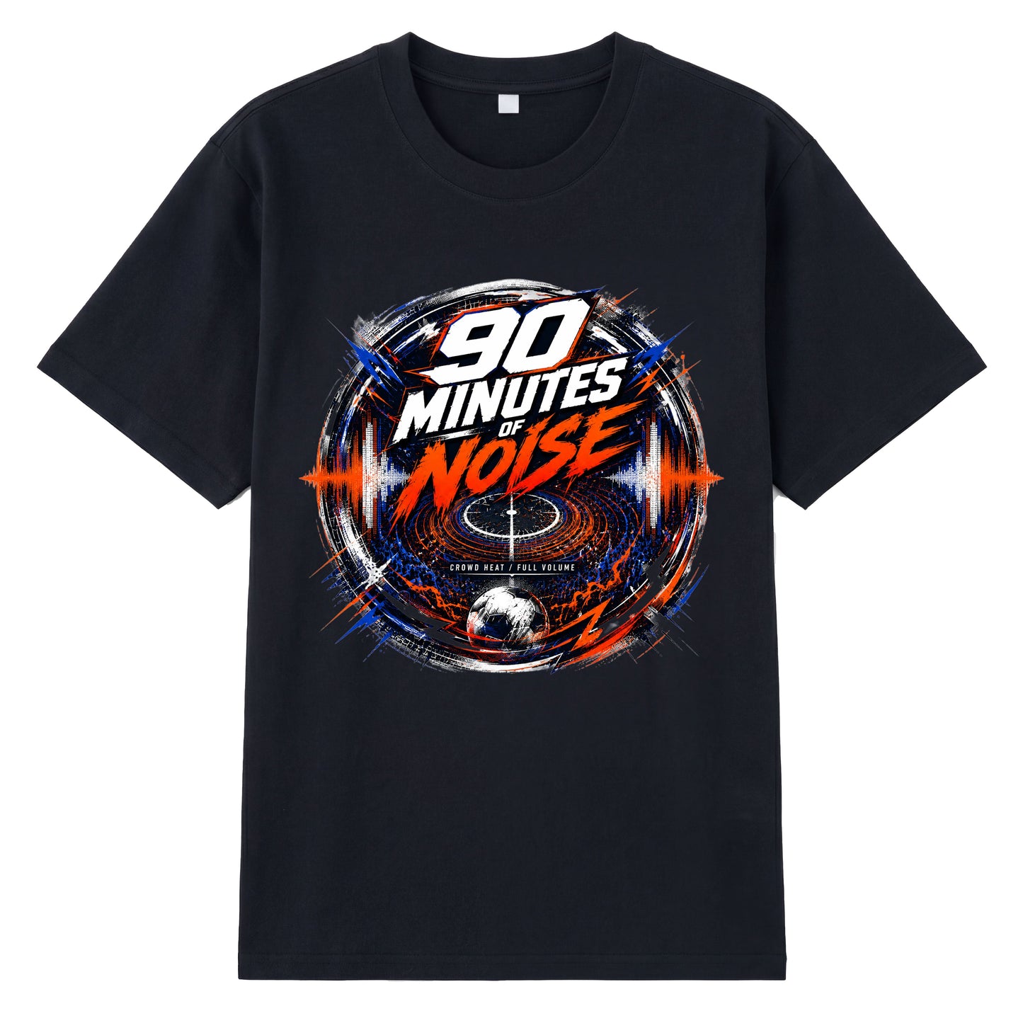 90 Minutes of Noise — World Cup Football Soundwave Graphic T-Shirt | Premium 200gsm Cotton | 7 Colors