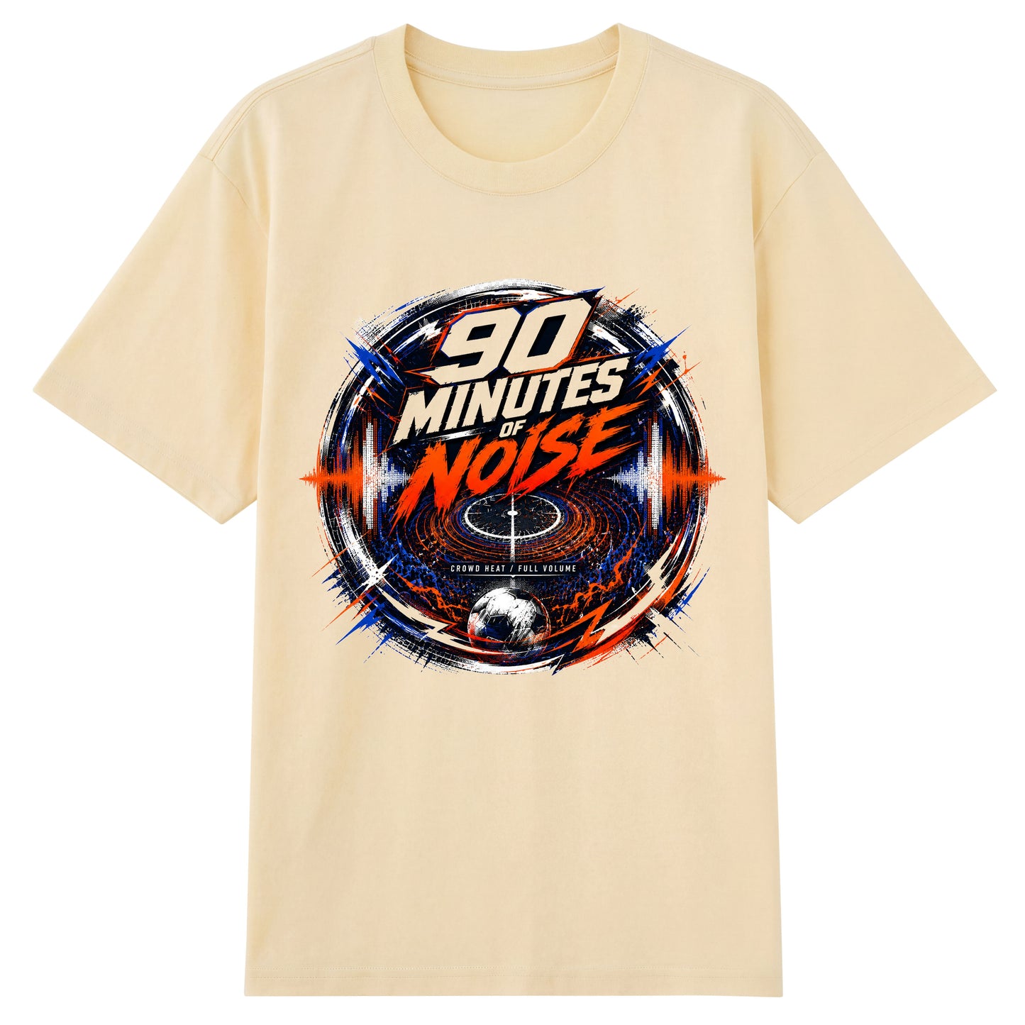 90 Minutes of Noise — World Cup Football Soundwave Graphic T-Shirt | Premium 200gsm Cotton | 7 Colors