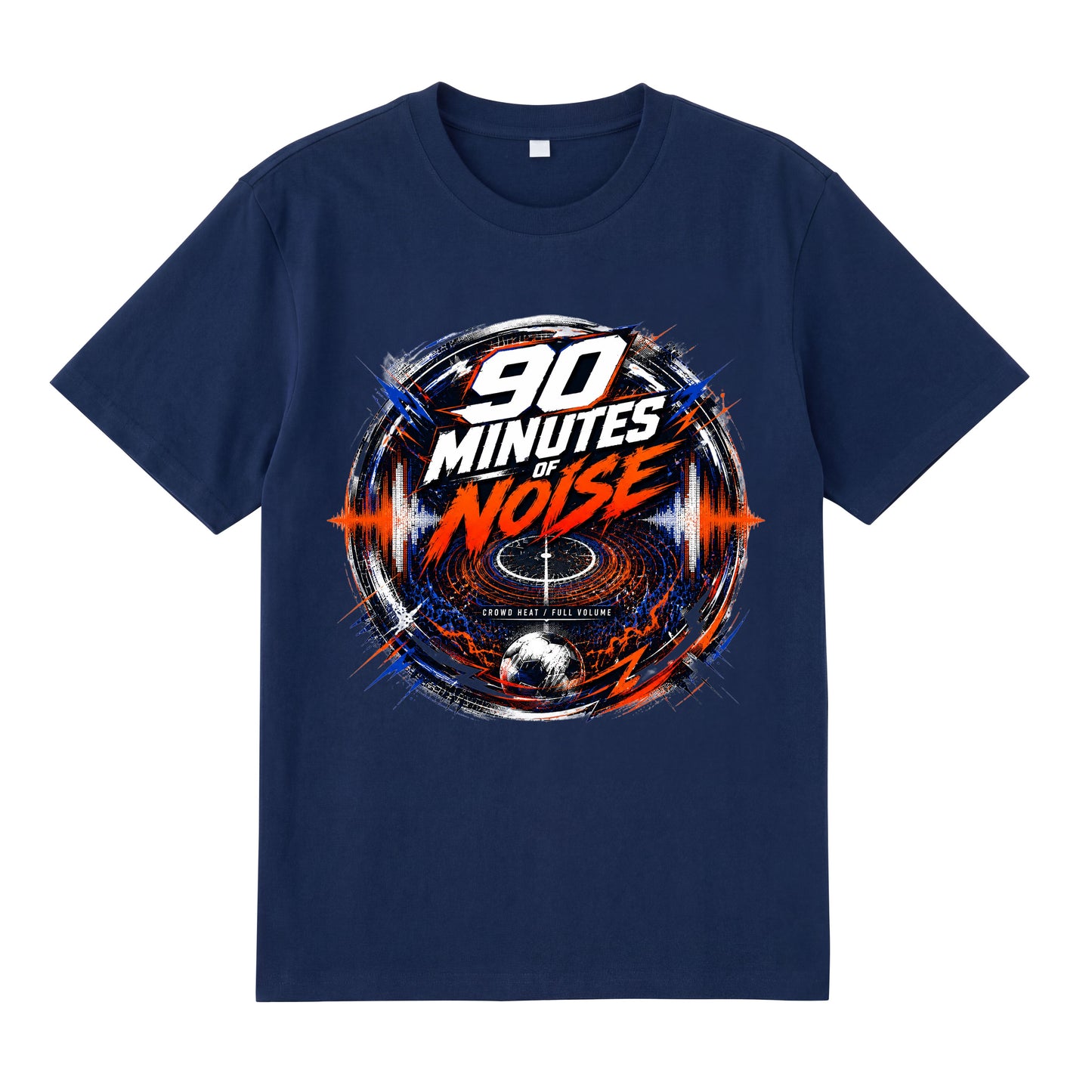 90 Minutes of Noise — World Cup Football Soundwave Graphic T-Shirt | Premium 200gsm Cotton | 7 Colors