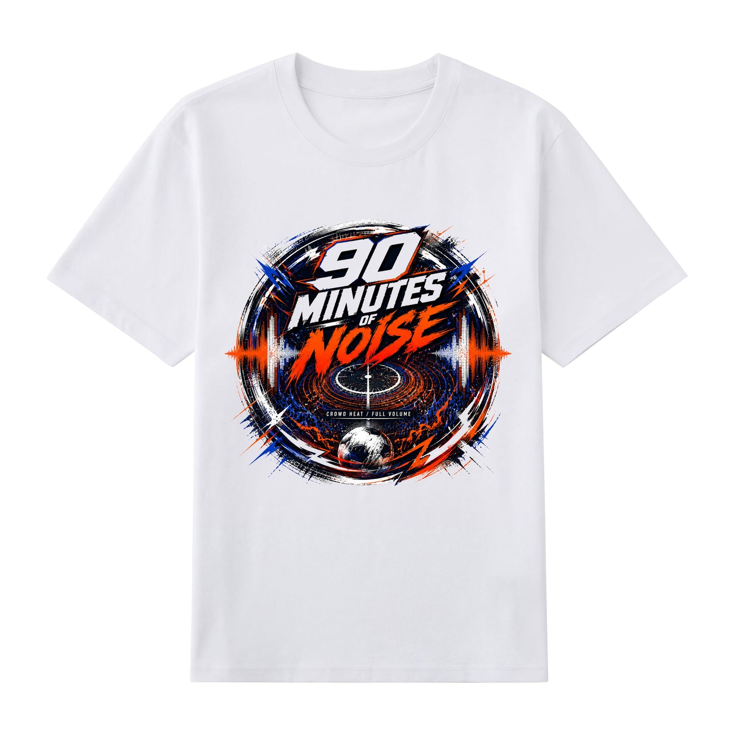 90 Minutes of Noise — World Cup Football Soundwave Graphic T-Shirt | Premium 200gsm Cotton | 7 Colors