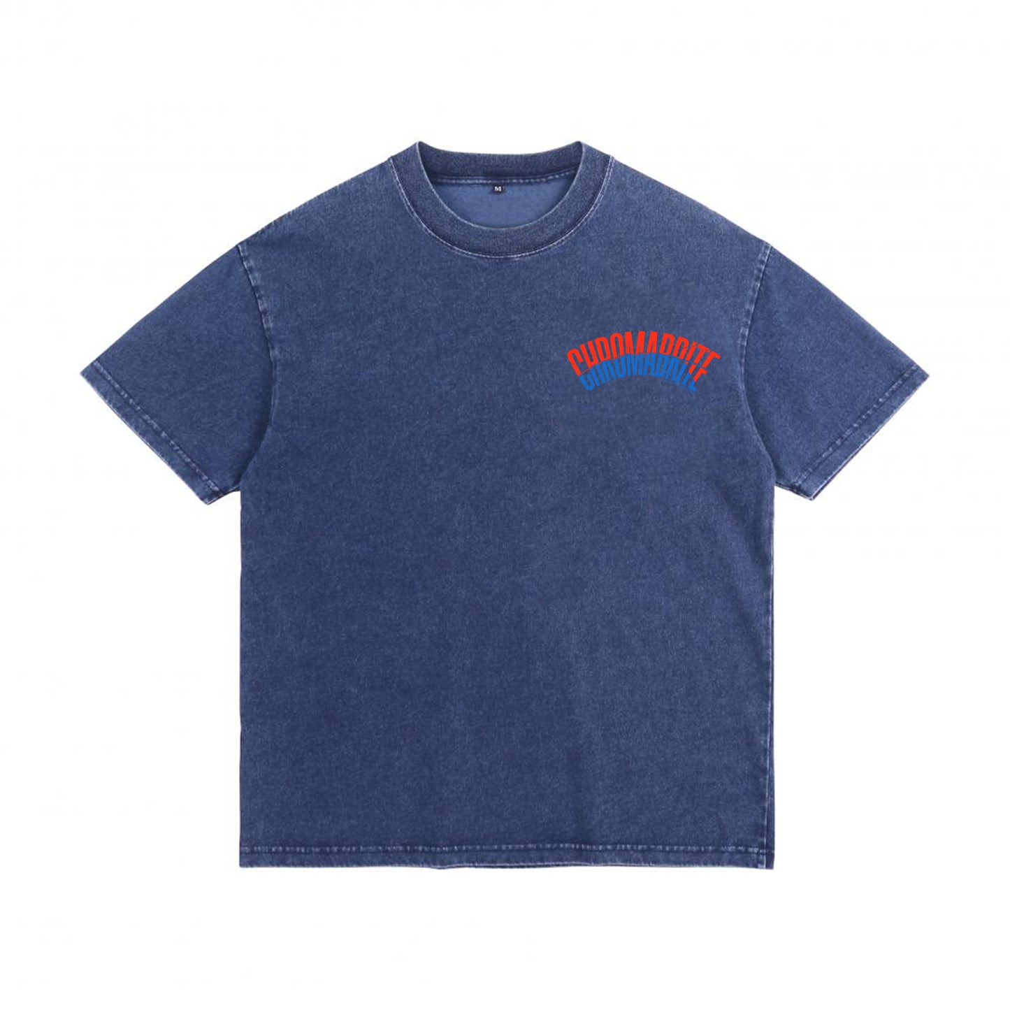 Alternate angle of blue t恤 featuring Arc Narrative Wordmark Denim Washed Tee