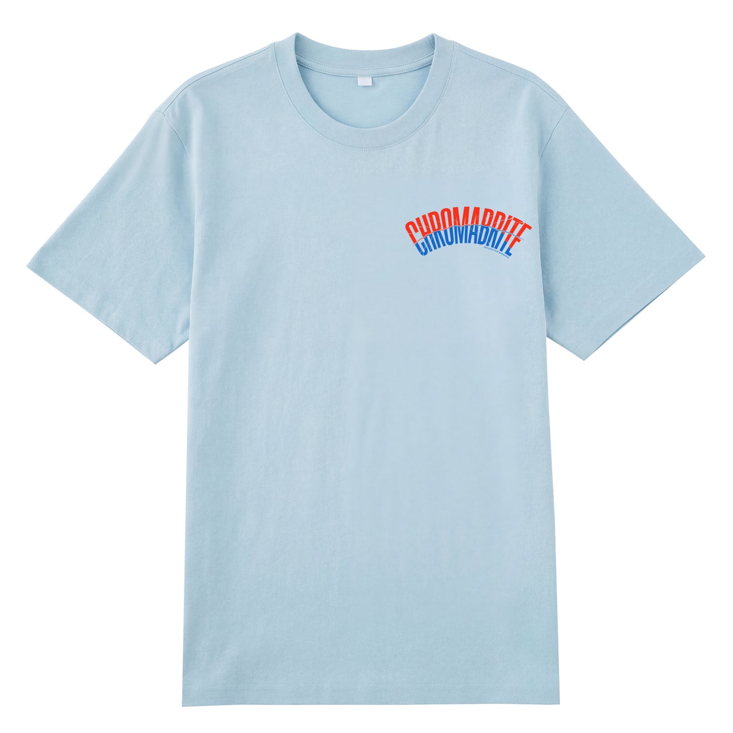 Alternate angle of blue t恤 featuring Arc Narrative Wordmark Staple Tee