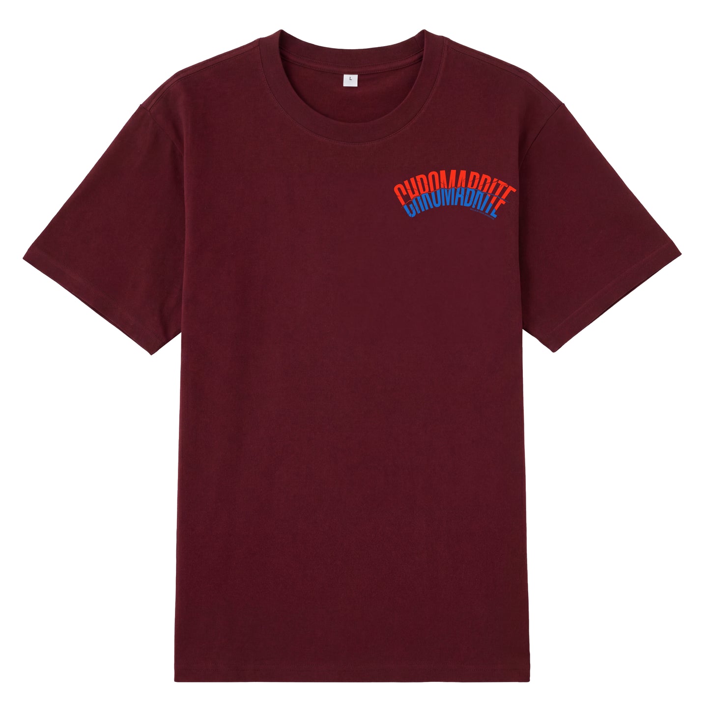 Alternate angle of red t恤 featuring Arc Narrative Wordmark Staple Tee