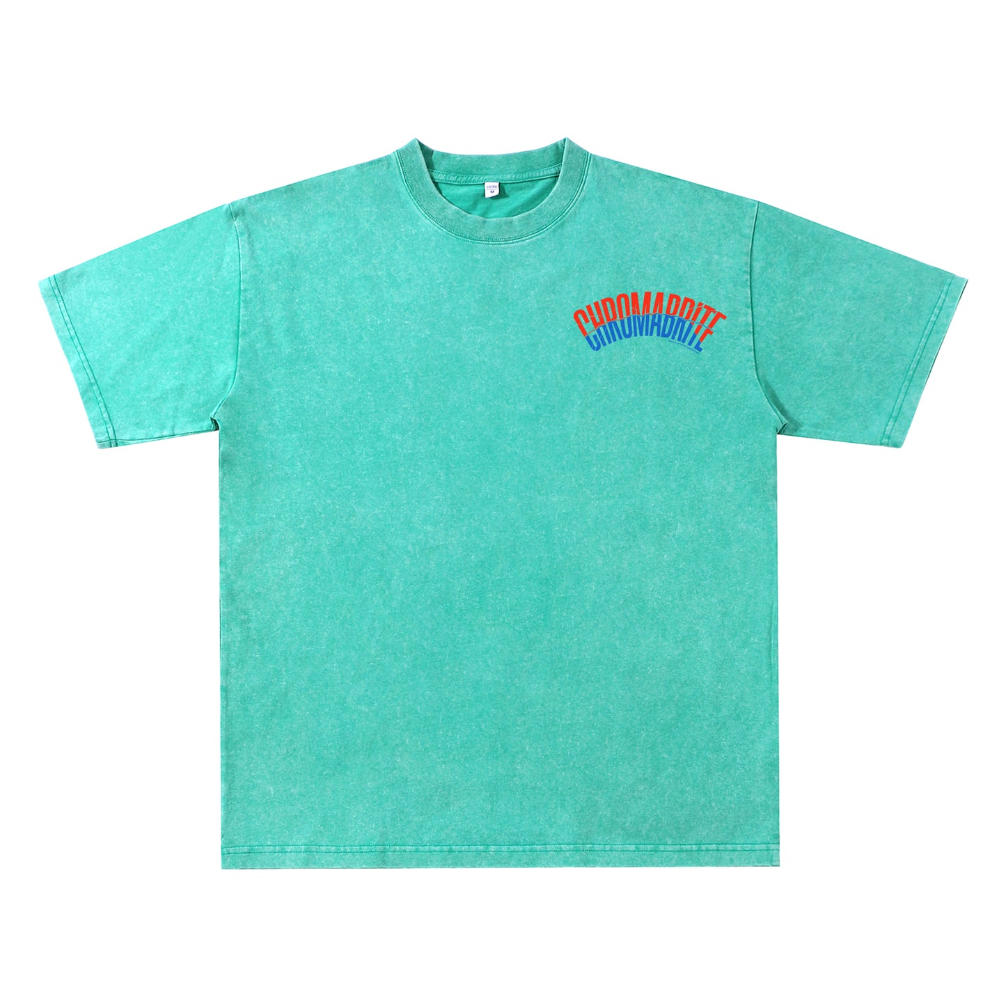 Detail view of green t恤 featuring Arc Narrative Wordmark Vintage Tee - 展示2