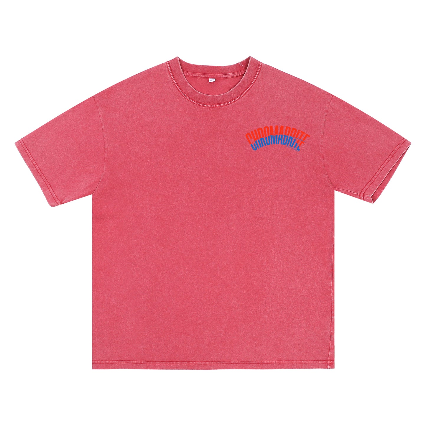 Alternate angle of red t恤 featuring Arc Narrative Wordmark Vintage Tee - 展示2