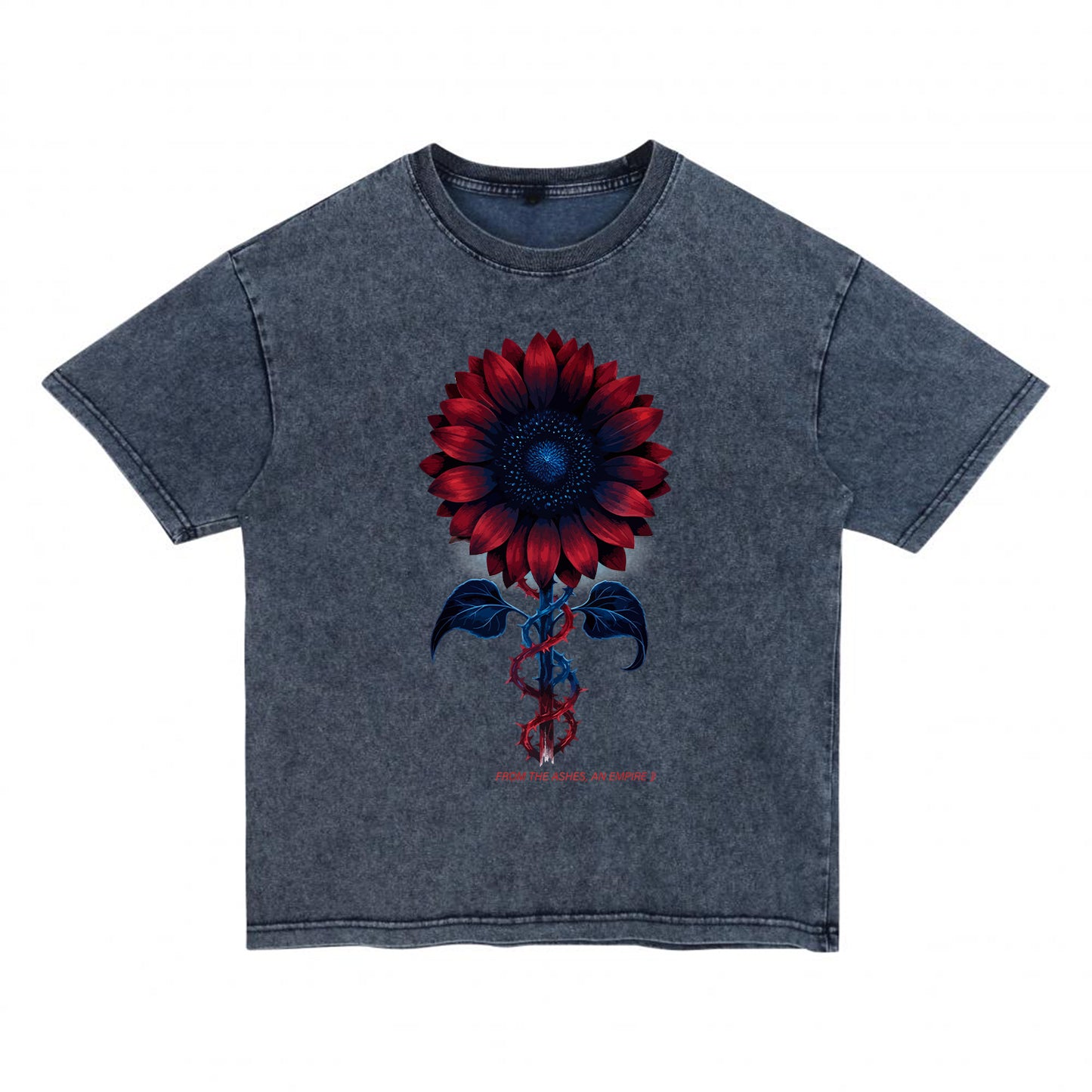Black Swan Sunflower Denim Washed Tee
