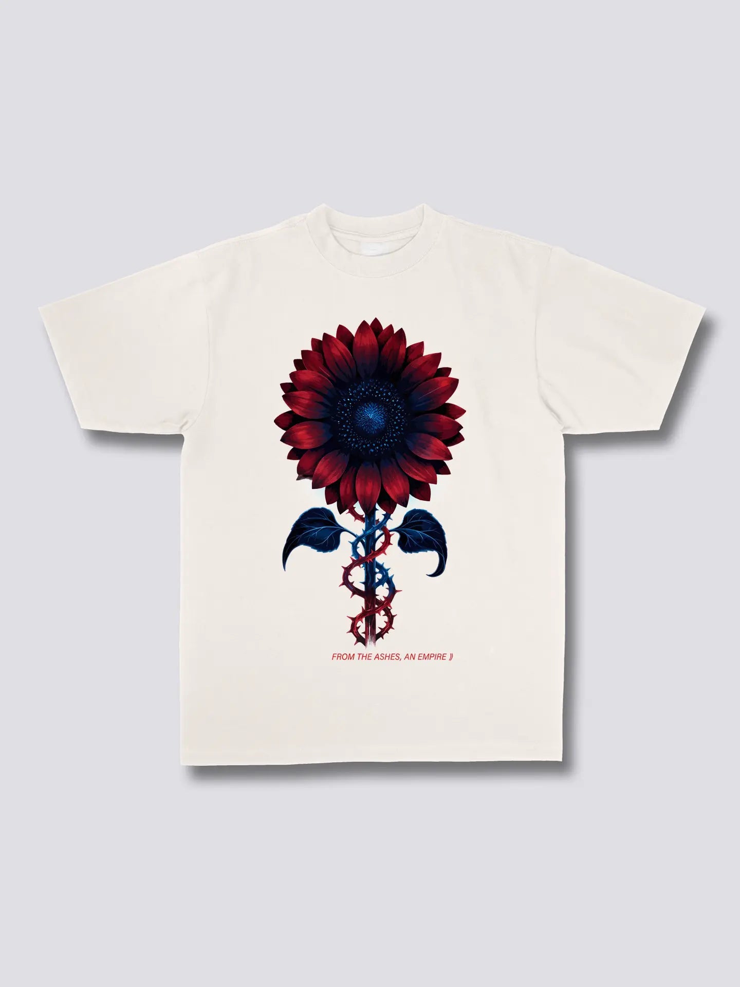 Black Swan Sunflower Abstract Floral Serpentine Graphic T-Shirt ChromaBrite Clothing