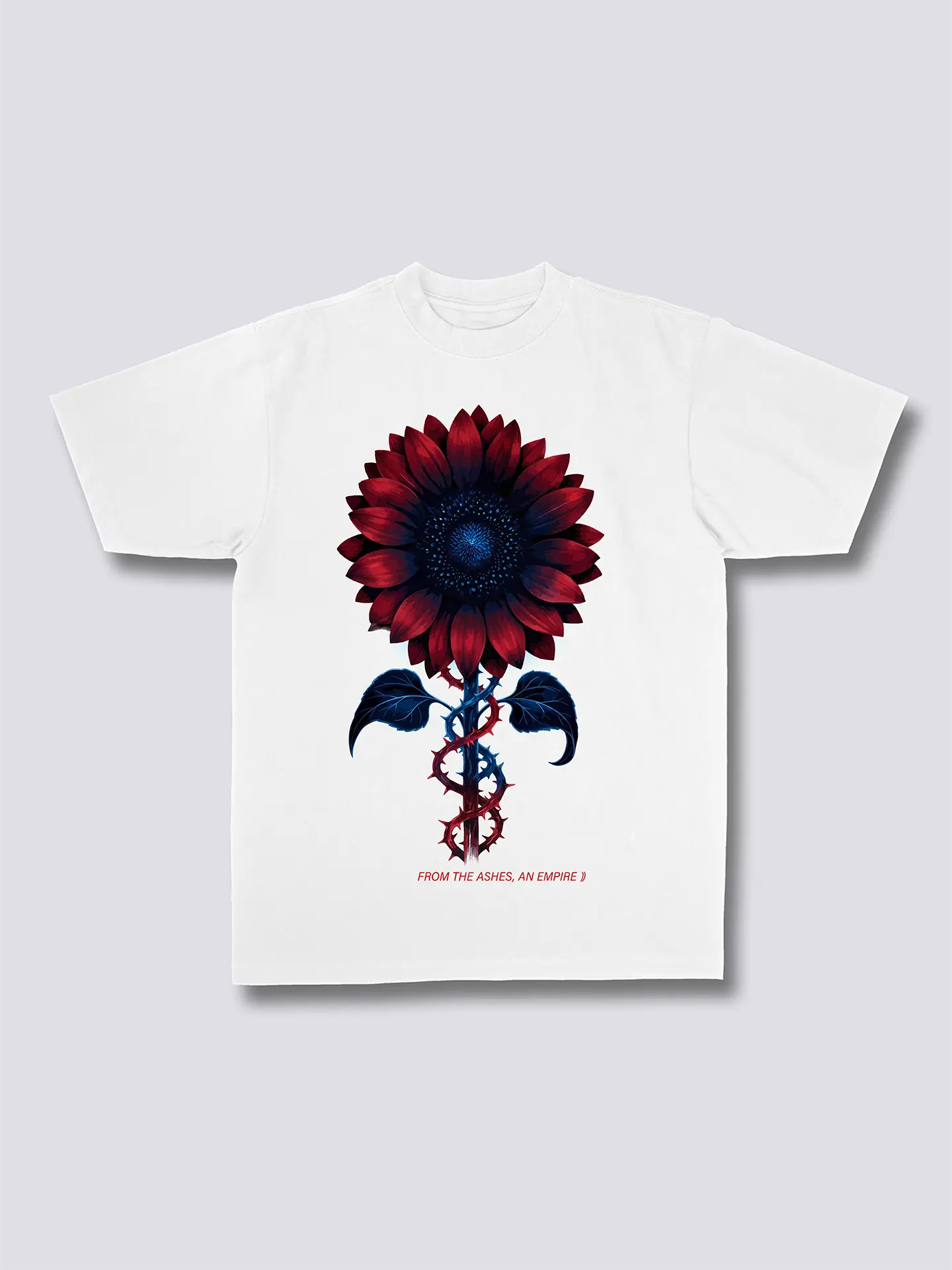 Black Swan Sunflower Abstract Floral Serpentine Graphic T-Shirt ChromaBrite Clothing