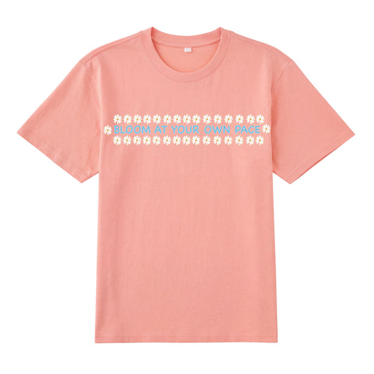 Front view of t恤 featuring BLOOM AT YOUR OWN PACE Staple Tee