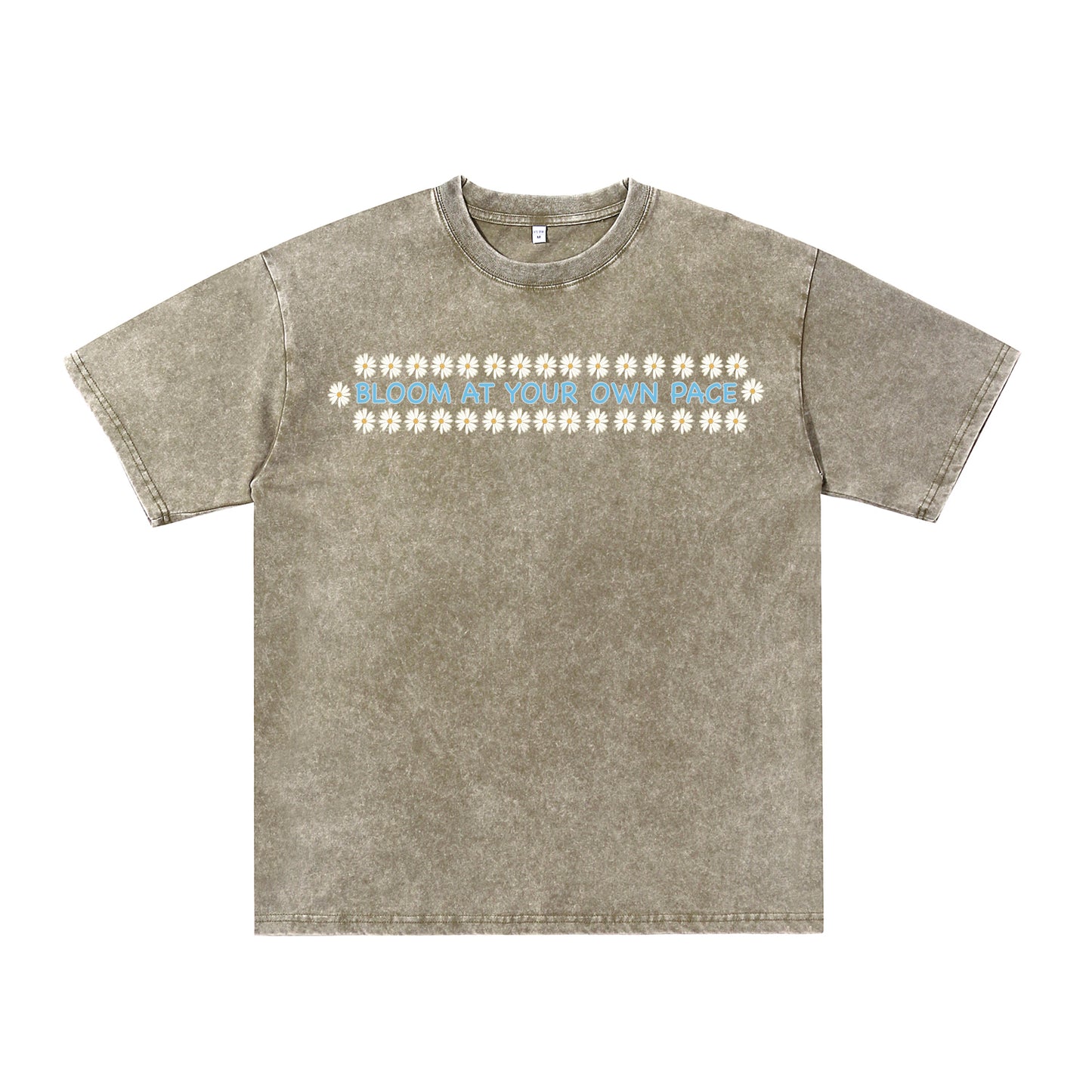 Alternate angle of green t恤 featuring BLOOM AT YOUR OWN PACE Vintage Tee