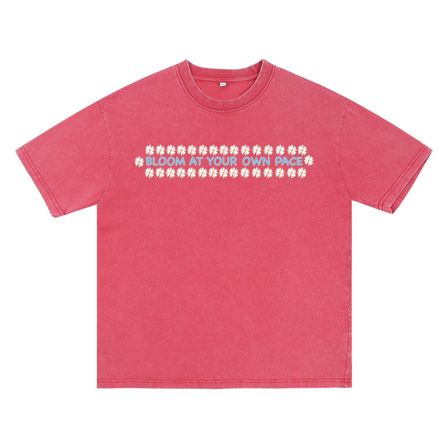 Alternate angle of red t恤 featuring BLOOM AT YOUR OWN PACE Vintage Tee