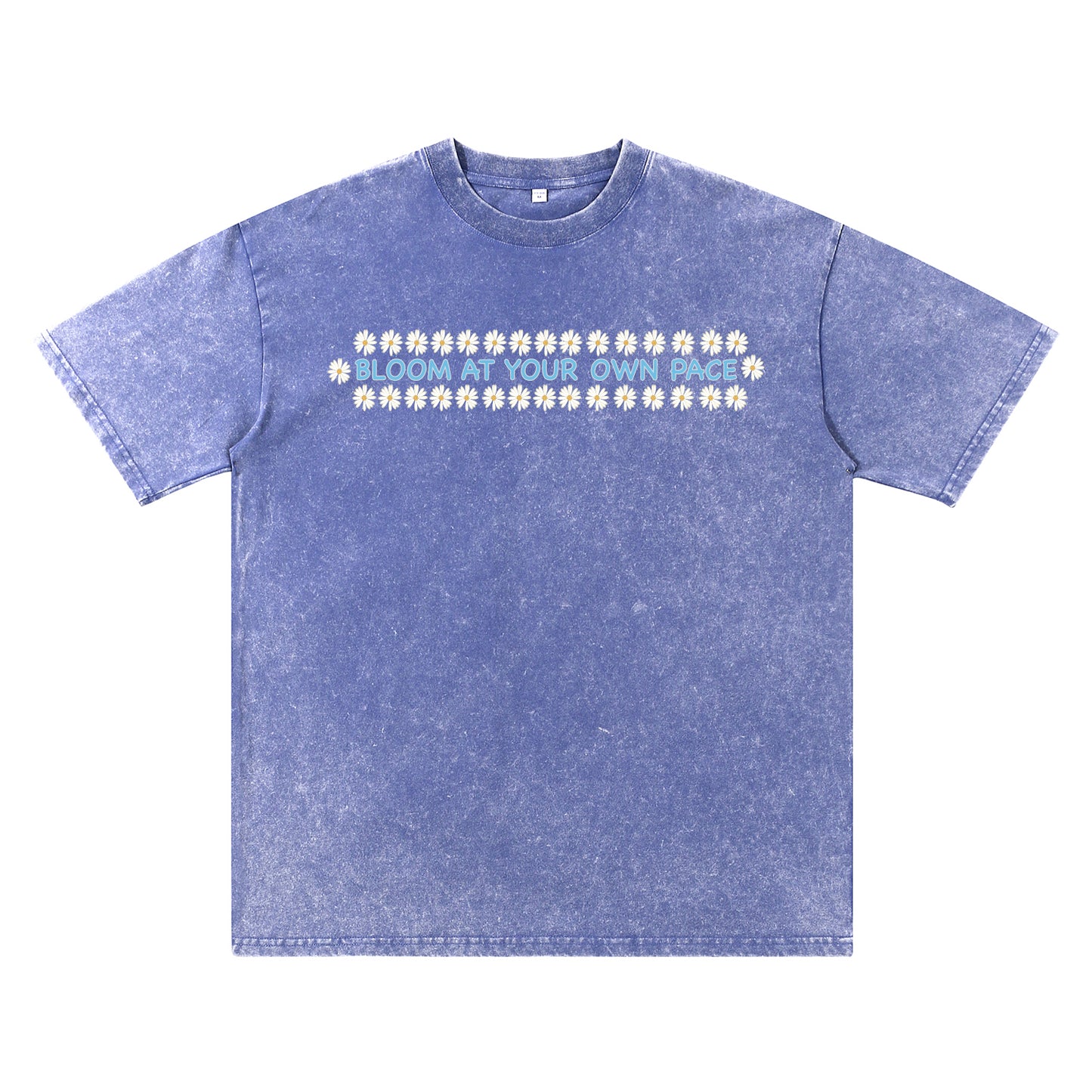 Alternate angle of blue t恤 featuring BLOOM AT YOUR OWN PACE Vintage Tee