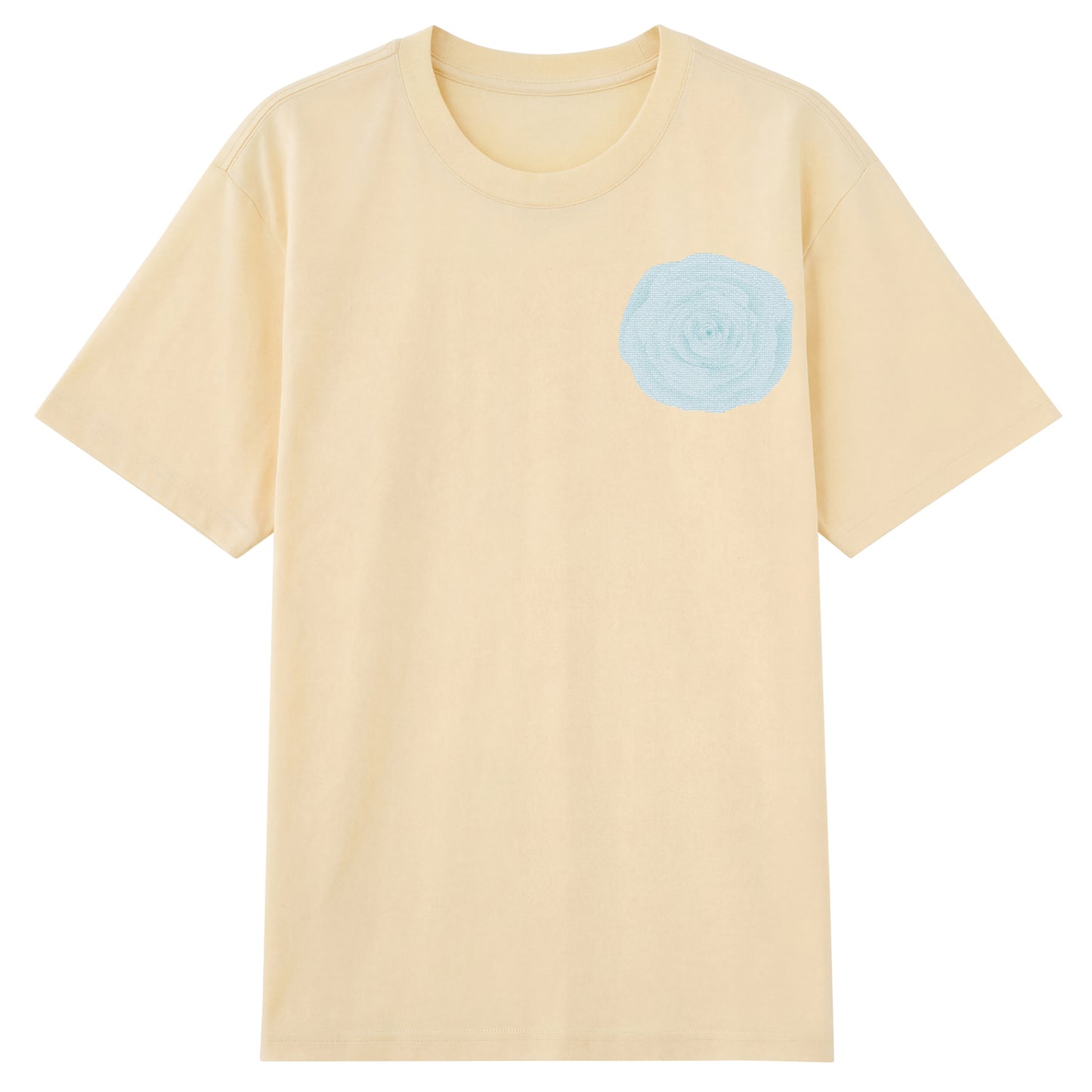 Detail view of blue t恤 featuring Blue Lace Bloom Staple Tee