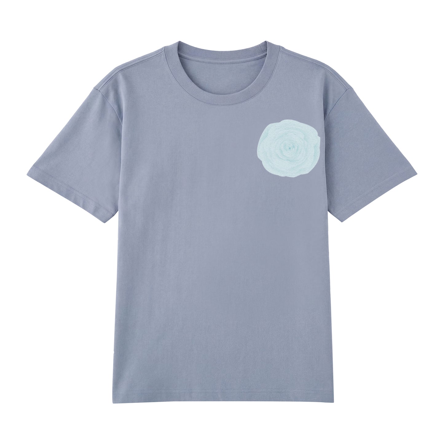 Detail view of blue t恤 featuring Blue Lace Bloom Staple Tee - 展示4