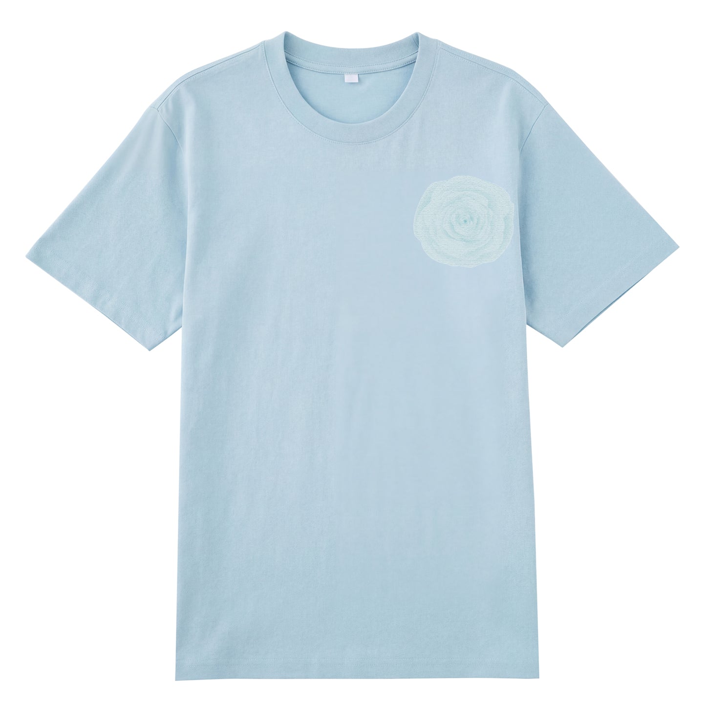 Detail view of blue t恤 featuring Blue Lace Bloom Staple Tee