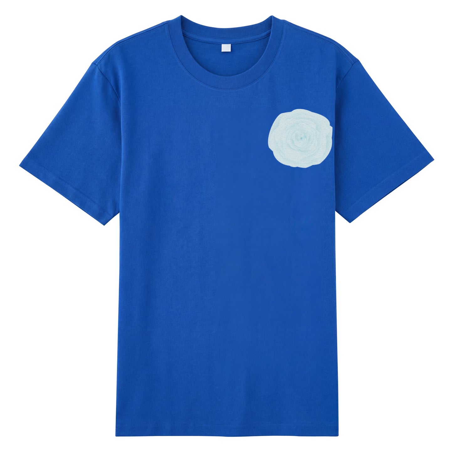 Detail view of blue t恤 featuring Blue Lace Bloom Staple Tee
