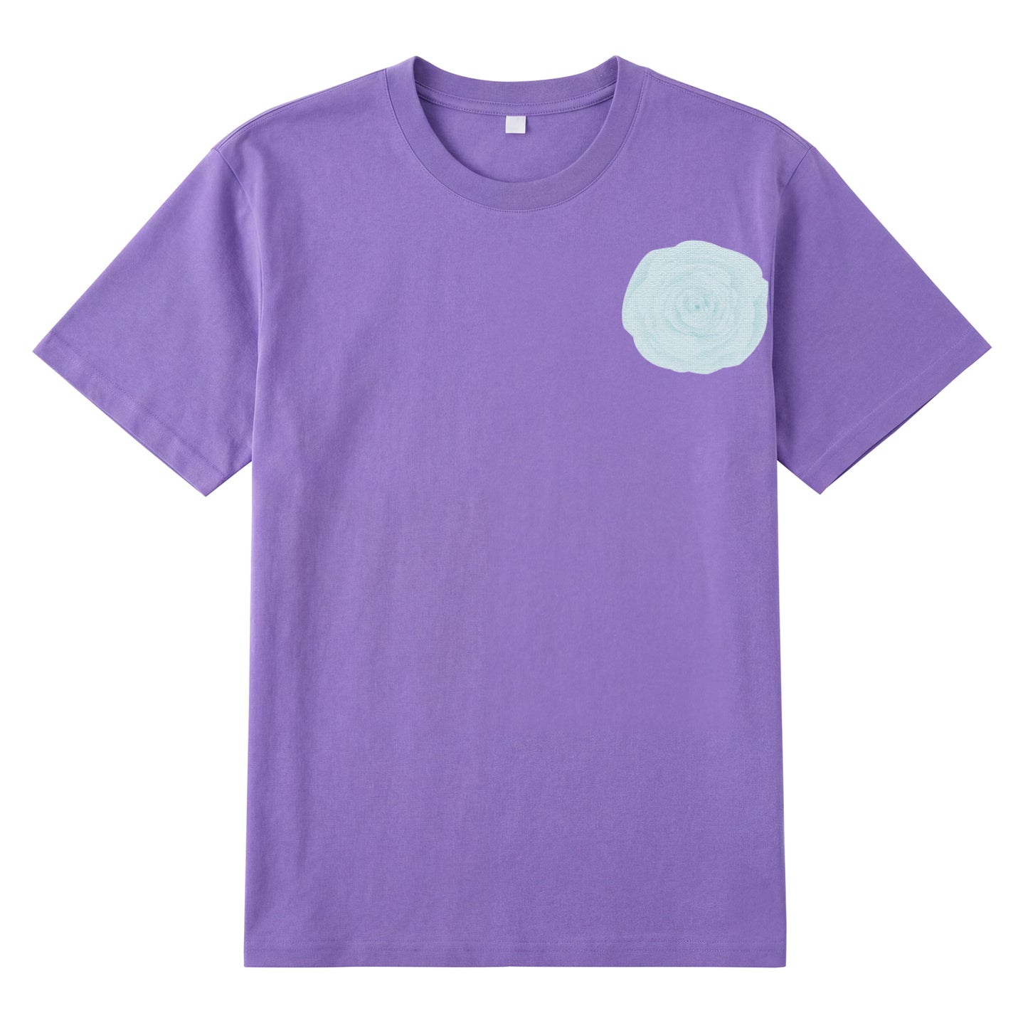 Detail view of blue t恤 featuring Blue Lace Bloom Staple Tee