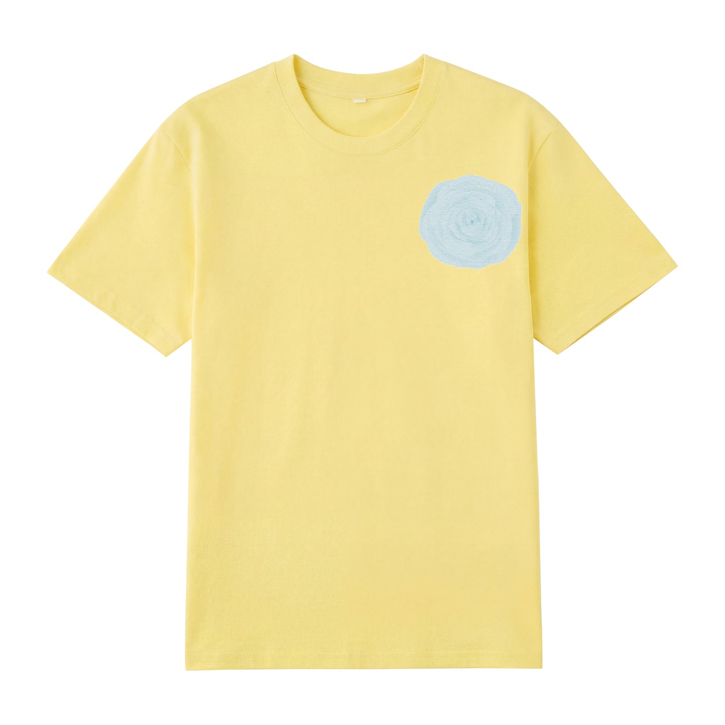 Detail view of blue t恤 featuring Blue Lace Bloom Staple Tee