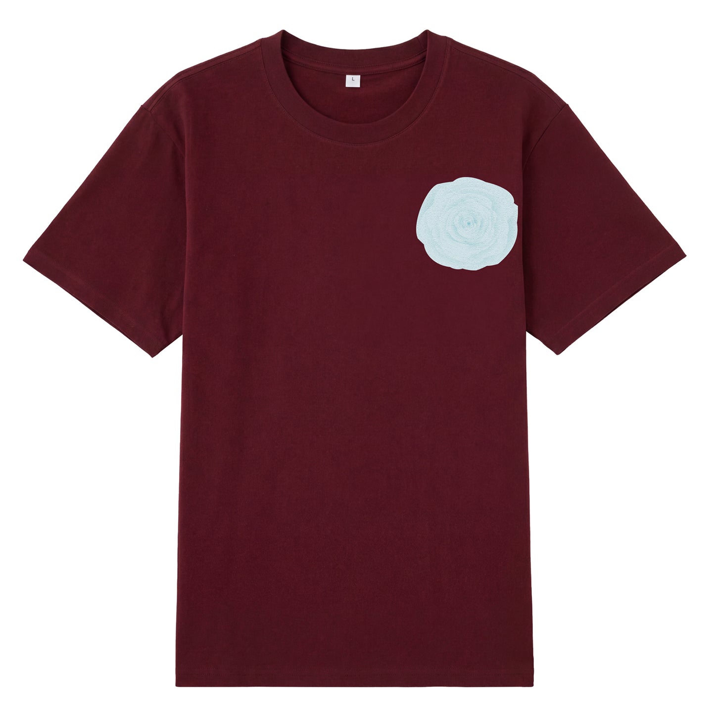 Detail view of blue t恤 featuring Blue Lace Bloom Staple Tee