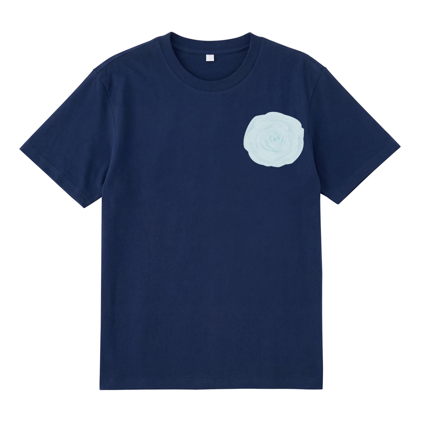 Detail view of blue t恤 featuring Blue Lace Bloom Staple Tee