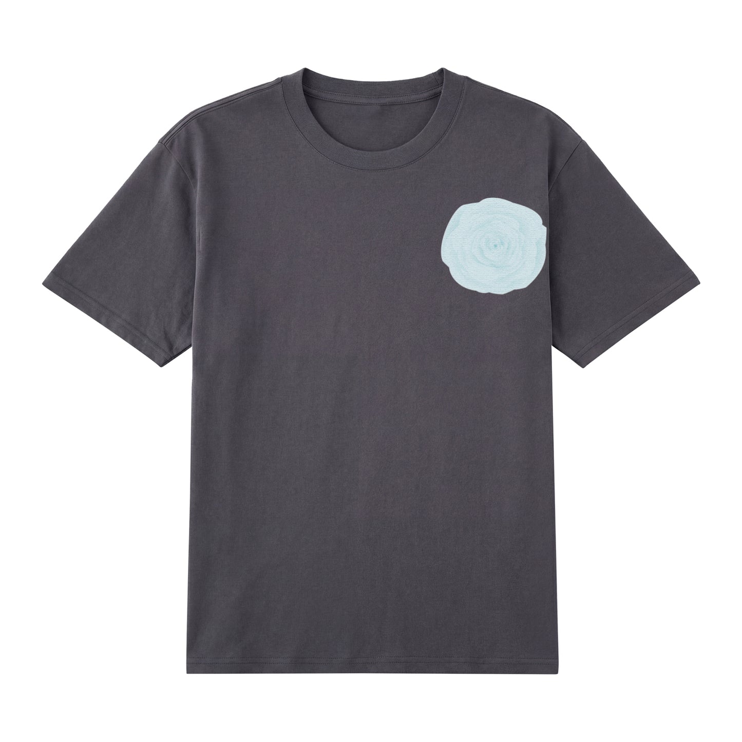 Detail view of blue t恤 featuring Blue Lace Bloom Staple Tee